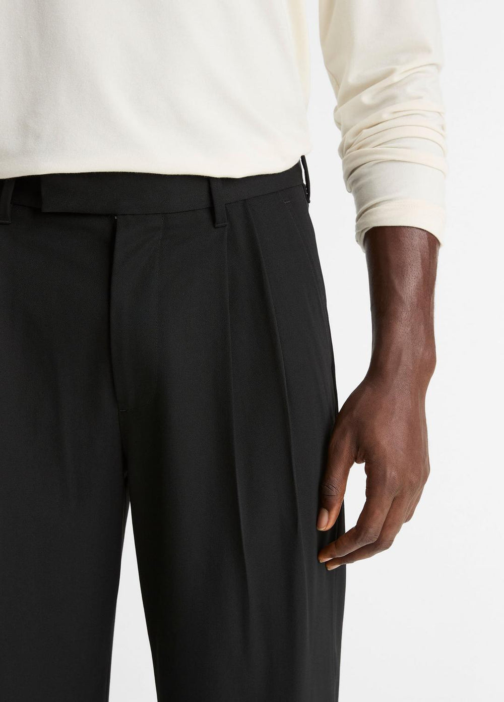 Wool Double-Pleat Suiting Trouser in Trousers | Vince near me