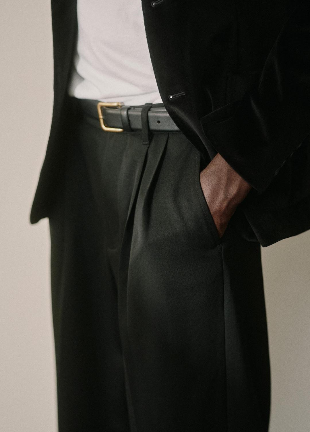 Wool Double-Pleat Suiting Trouser in Trousers | Vince near me