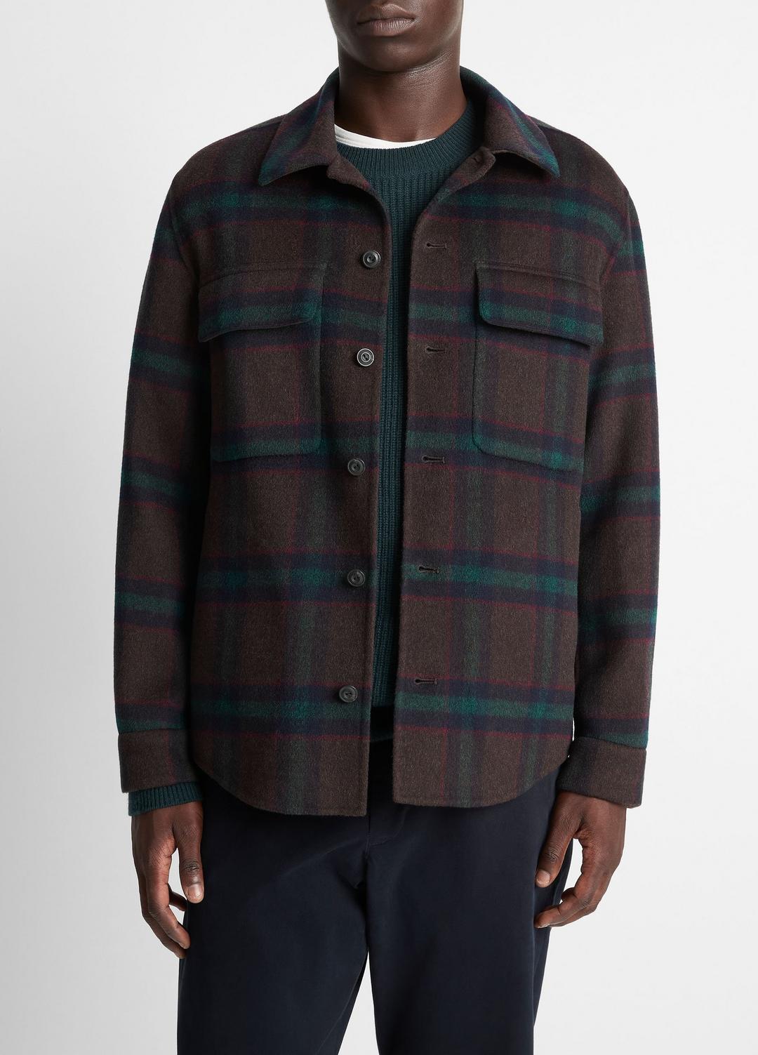 Plaid Splittable Wool-Blend Shirt Jacket in Shirt Jackets | Vince near me