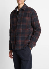 Sherpa-Lined Plaid Shirt Jacket in Shirt Jackets | Vince outlet