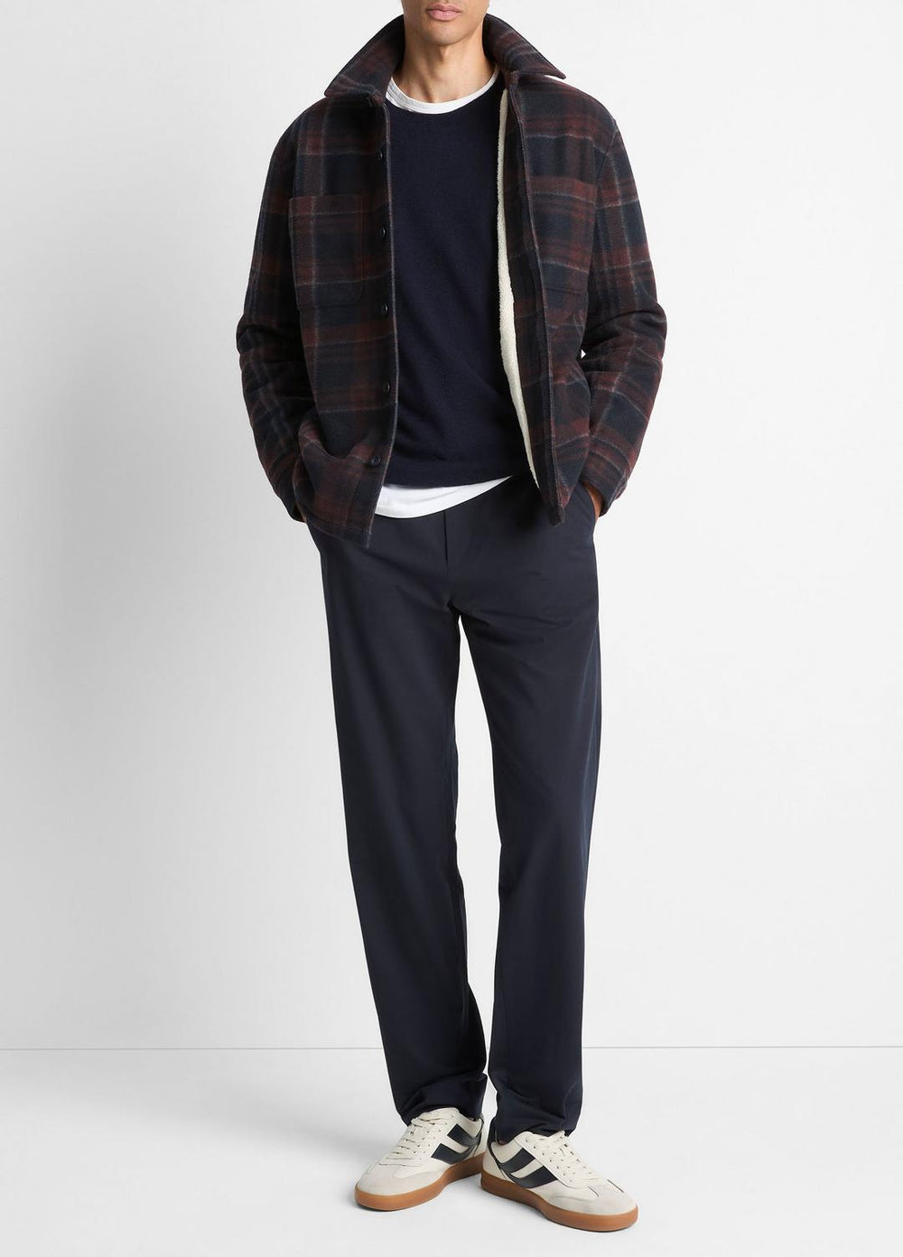 Sherpa-Lined Plaid Shirt Jacket in Shirt Jackets | Vince outlet