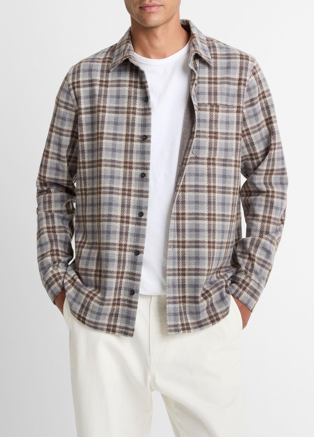 Plaid Cotton-Blend Shirt Jacket in Shirt Jackets | Vince sale