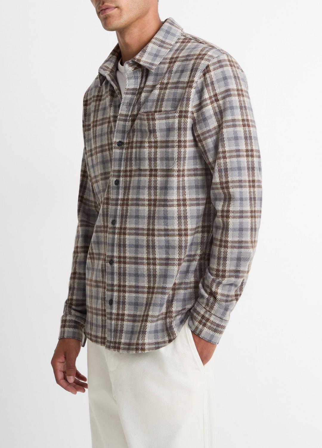Plaid Cotton-Blend Shirt Jacket in Shirt Jackets | Vince sale