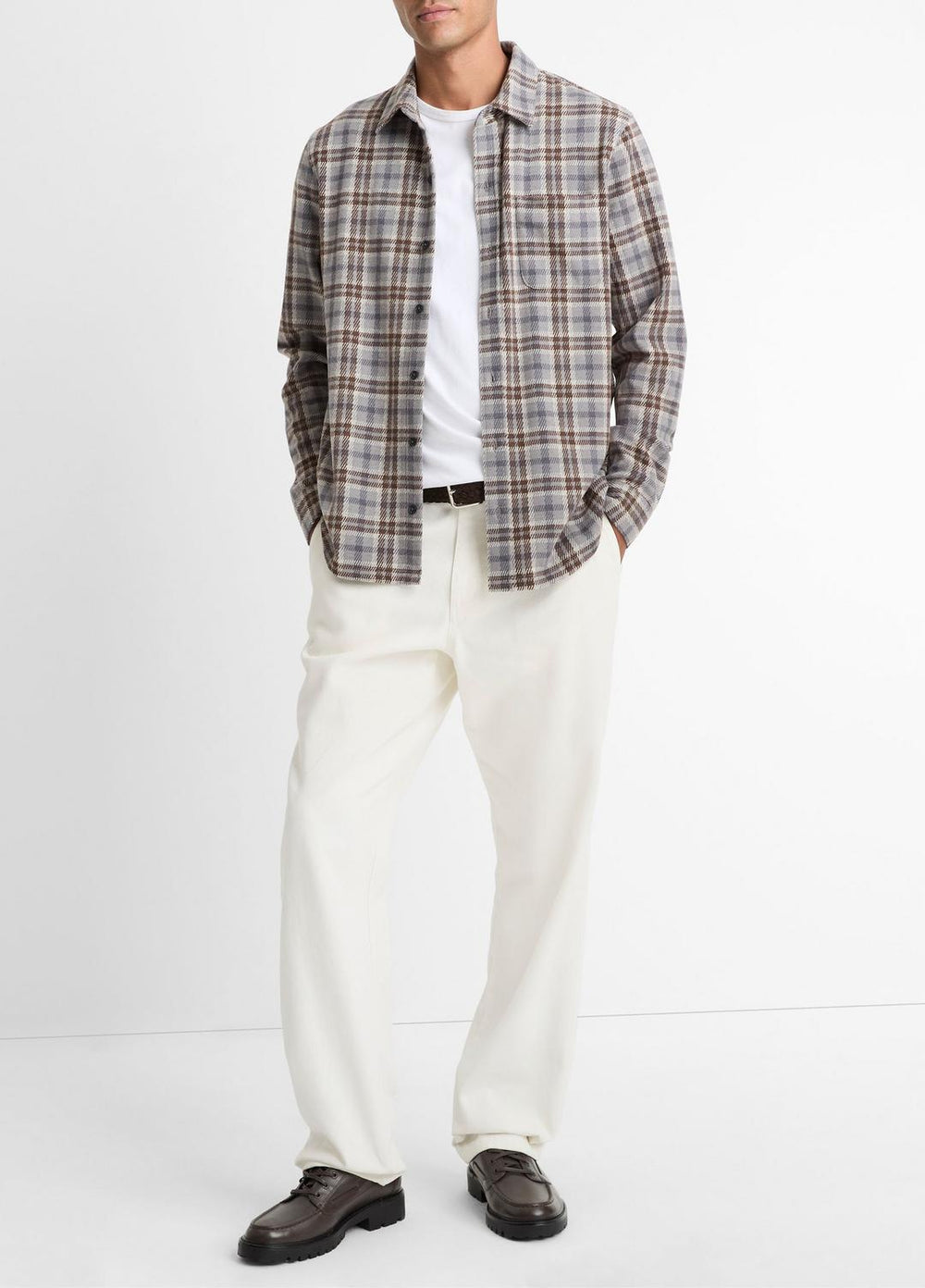Plaid Cotton-Blend Shirt Jacket in Shirt Jackets | Vince sale