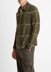 Plaid Cotton-Blend Shirt Jacket in Shirt Jackets | Vince for sale