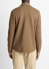 Double-Knit Cotton-Blend Piqué Shirt Jacket in Shirt Jackets | Vince US
