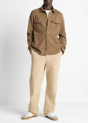 Double-Knit Cotton-Blend Piqué Shirt Jacket in Shirt Jackets | Vince US