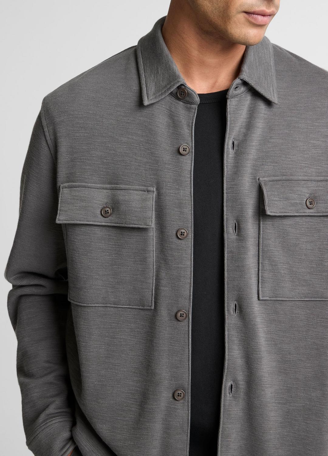 Double-Slub Cotton-Blend Shirt Jacket in Jackets | Vince Online