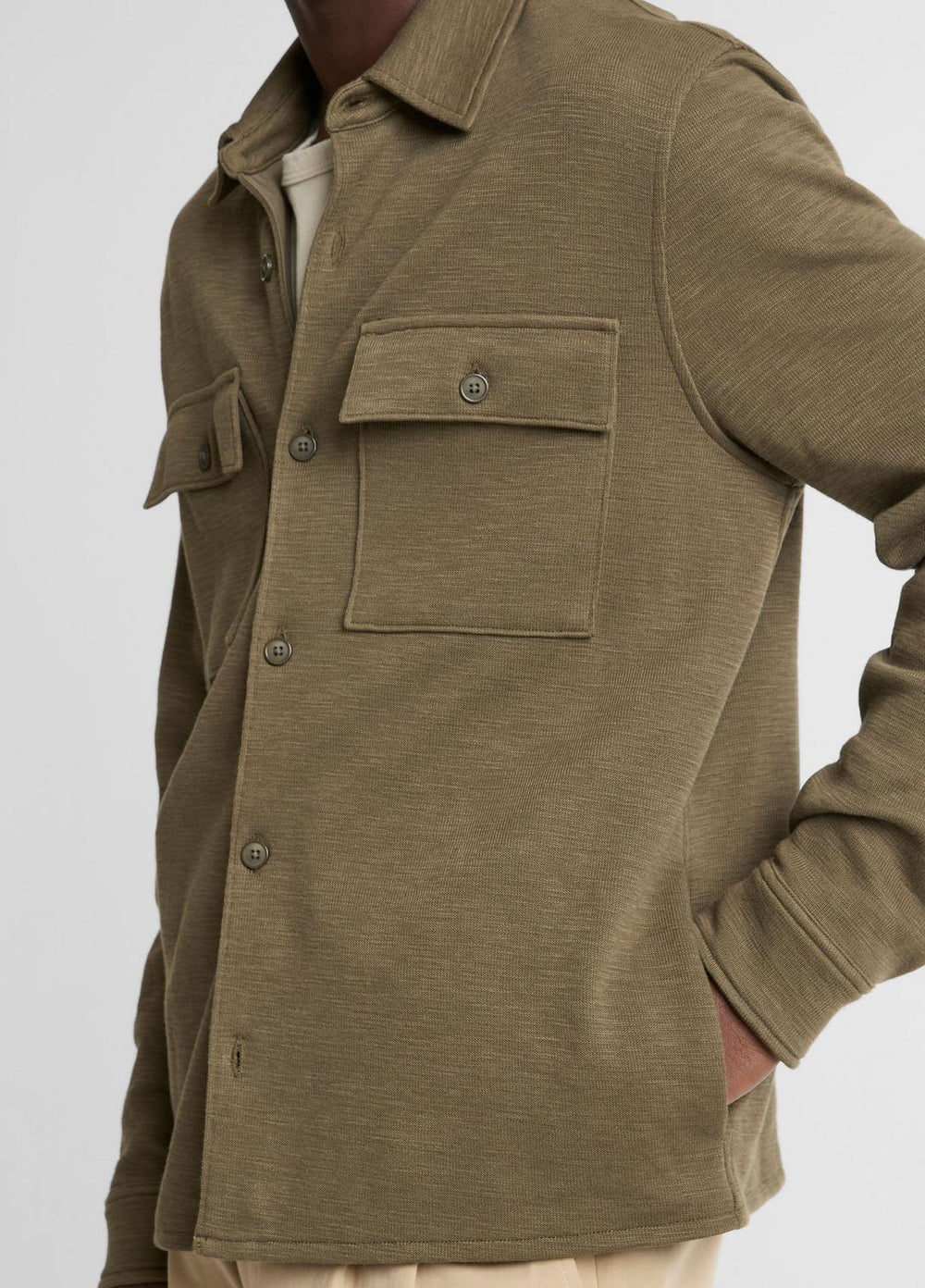 Double-Slub Cotton-Blend Shirt Jacket in Jackets | Vince discount