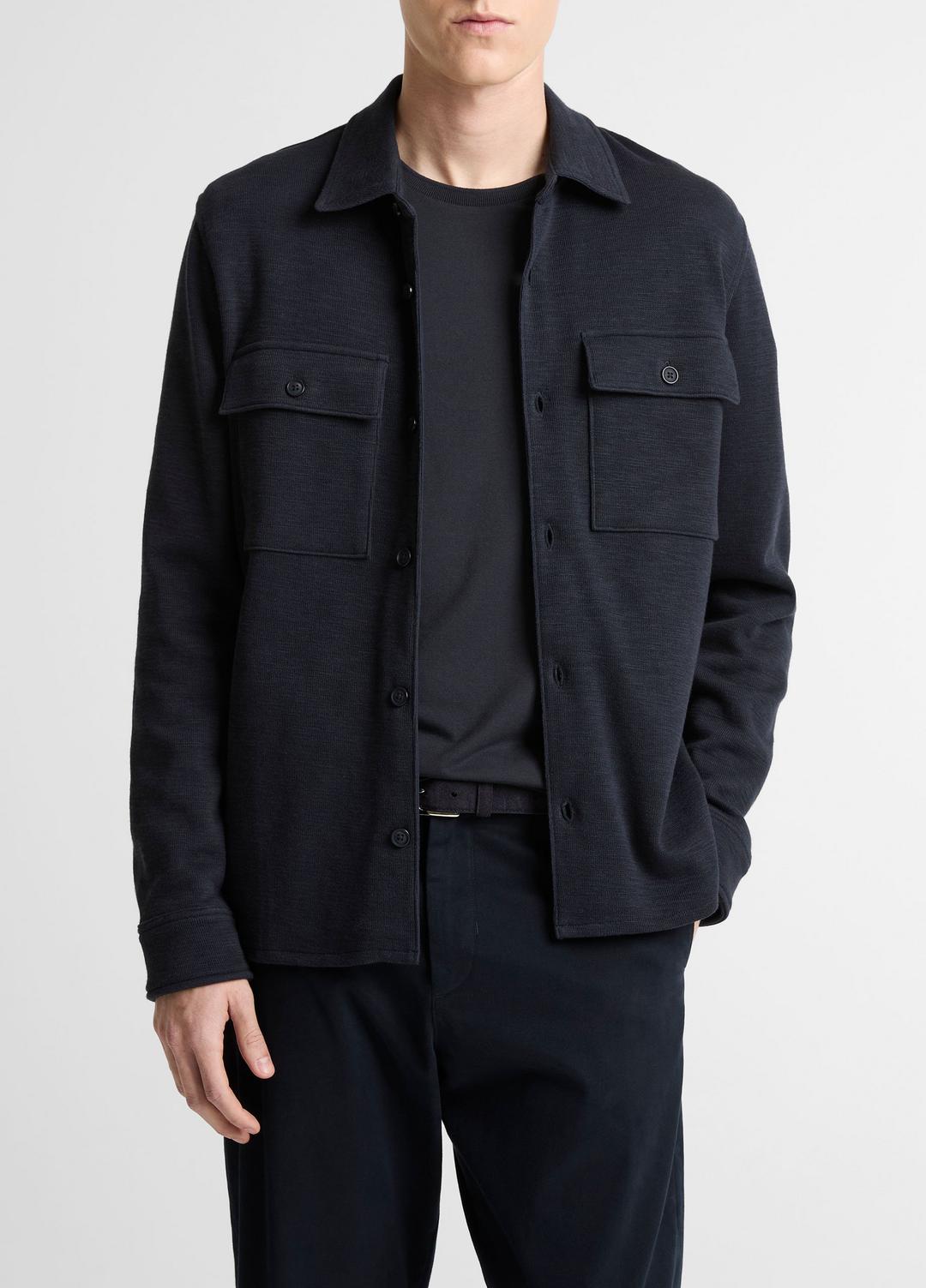 Double-Slub Cotton-Blend Shirt Jacket in Jackets | Vince near me