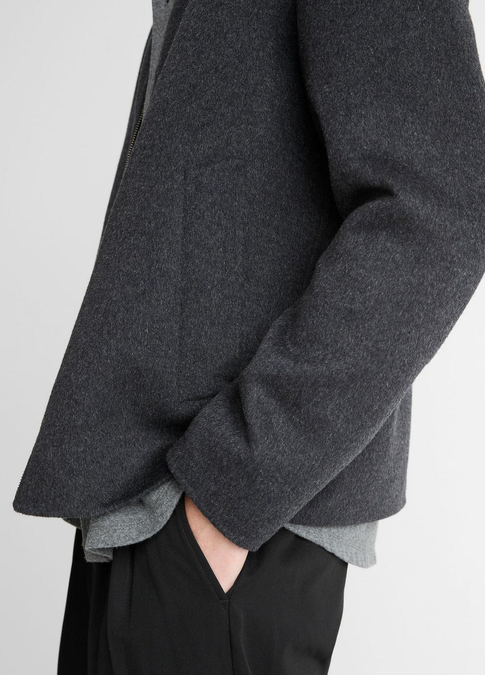 Splittable Wool-Blend Zip-Front Jacket in Jackets | Vince on sale