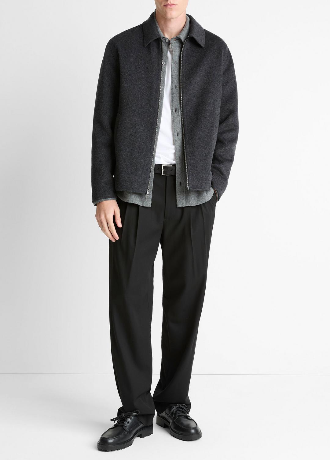Splittable Wool-Blend Zip-Front Jacket in Jackets | Vince on sale