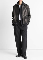 Leather Zip-Up Jacket in Leather Jackets | Vince US