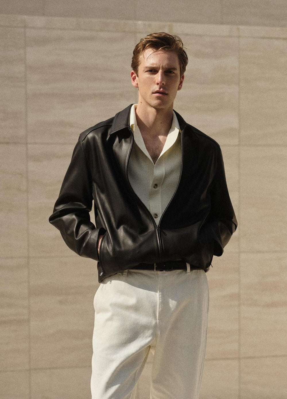 Leather Zip-Up Jacket in Leather Jackets | Vince US