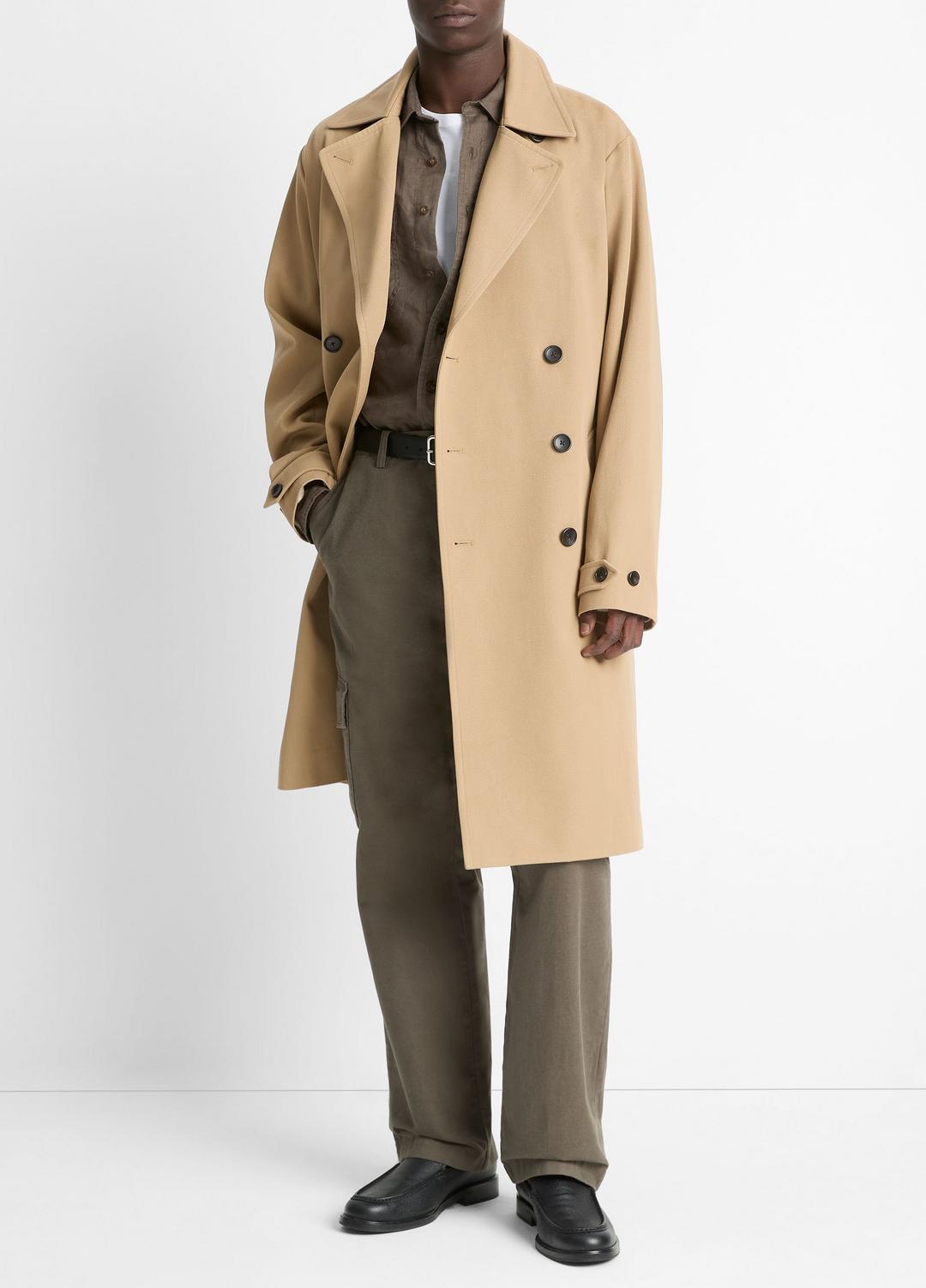 Italian Cotton Double-Breasted Trench Coat in Coats | Vince for sale