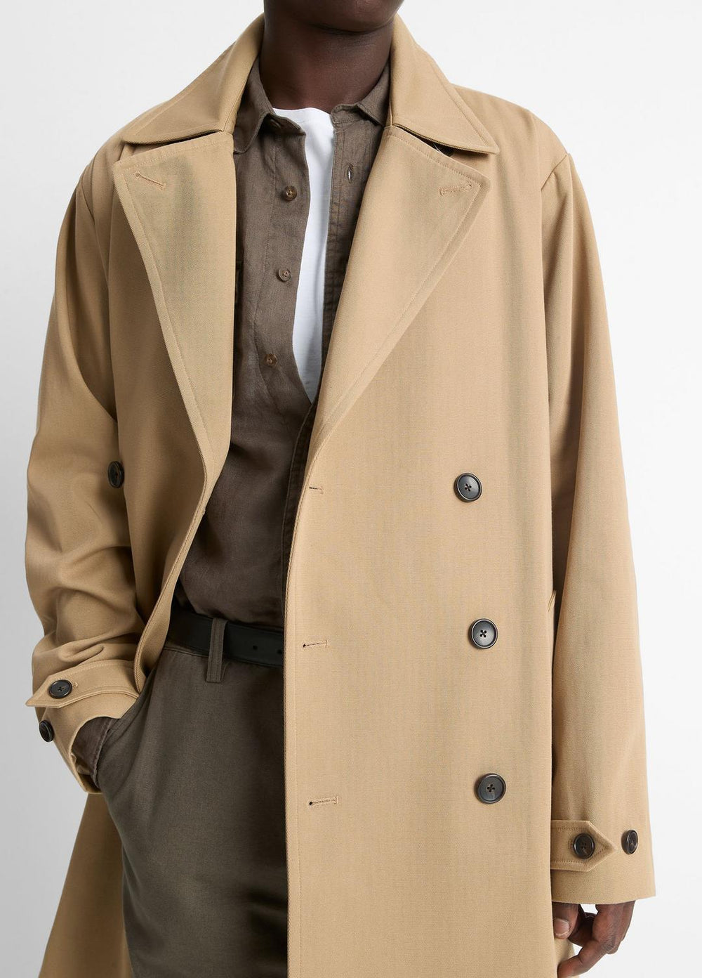 Italian Cotton Double-Breasted Trench Coat in Coats | Vince for sale