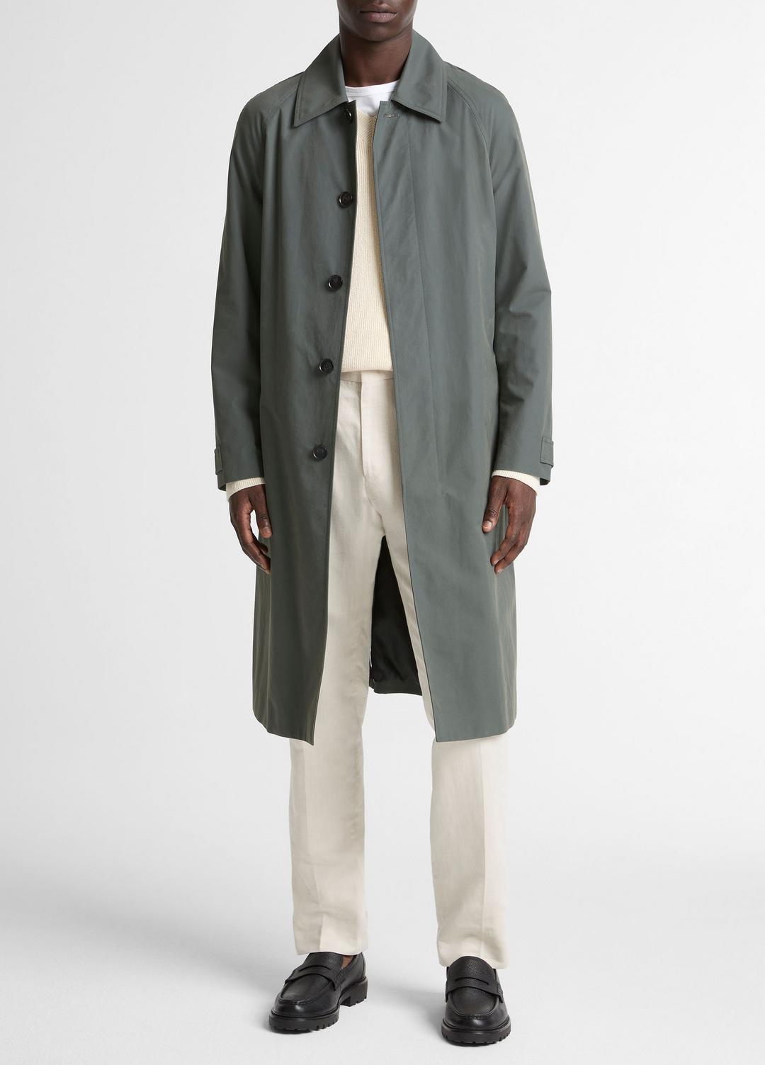 Cotton-Blend Single-Breasted Trench Coat in Coats | Vince US