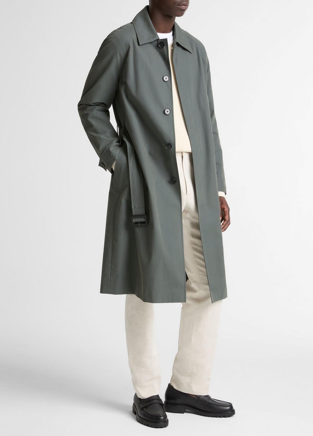 Cotton-Blend Single-Breasted Trench Coat in Coats | Vince US