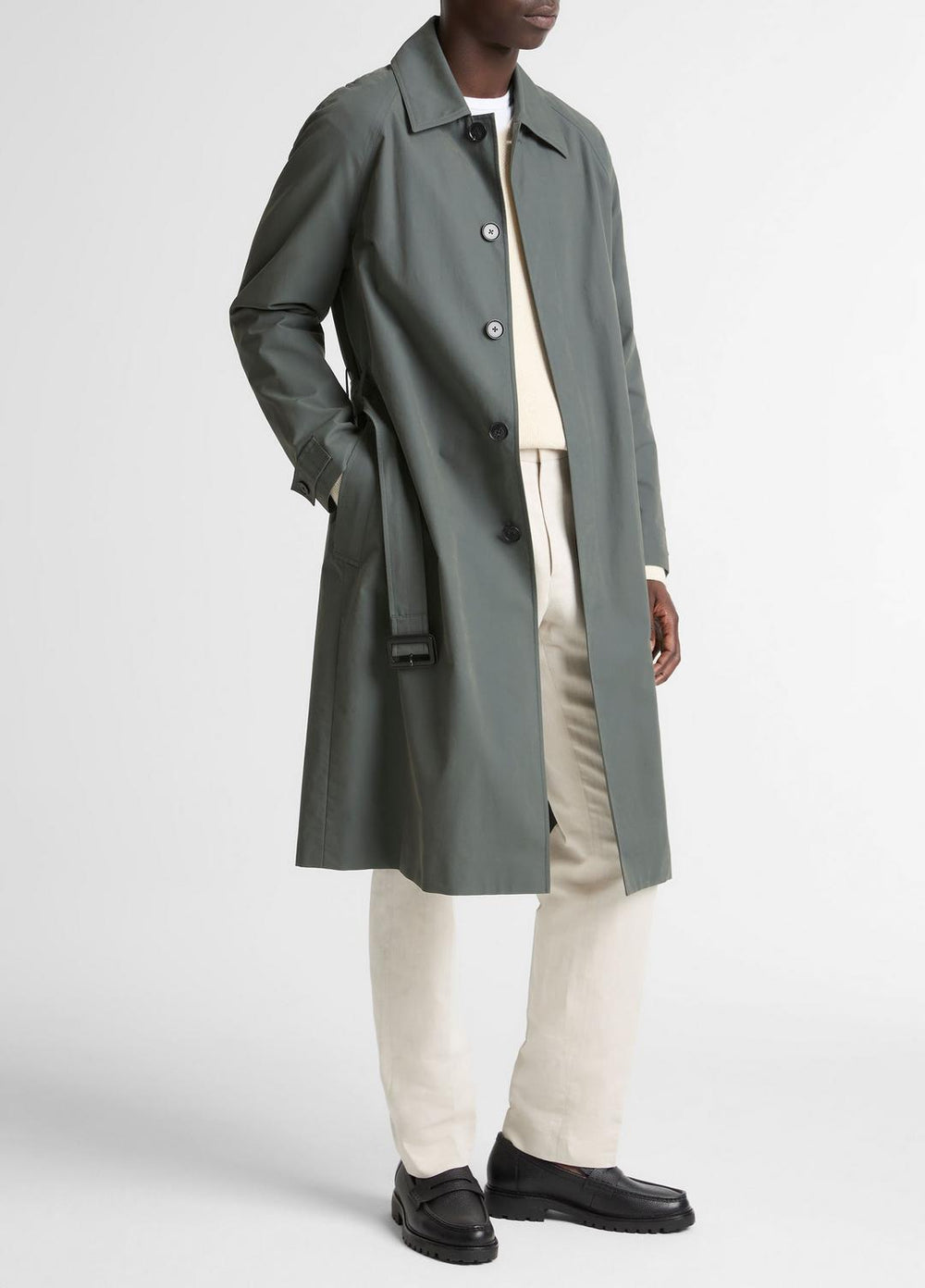 Cotton-Blend Single-Breasted Trench Coat in Coats | Vince US