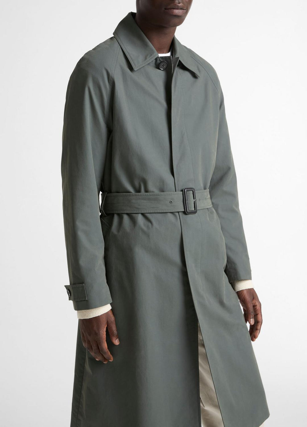 Cotton-Blend Single-Breasted Trench Coat in Coats | Vince US