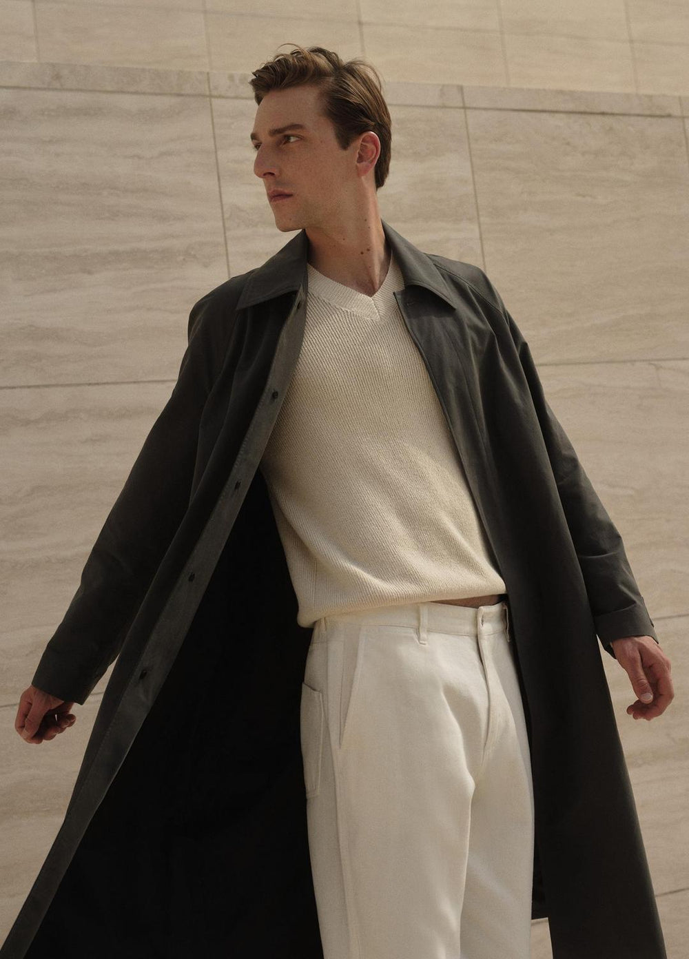 Cotton-Blend Single-Breasted Trench Coat in Coats | Vince US