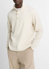 Cotton Button Mock-Neck Pullover in Sweatshirts & Hoodies | Vince outlet