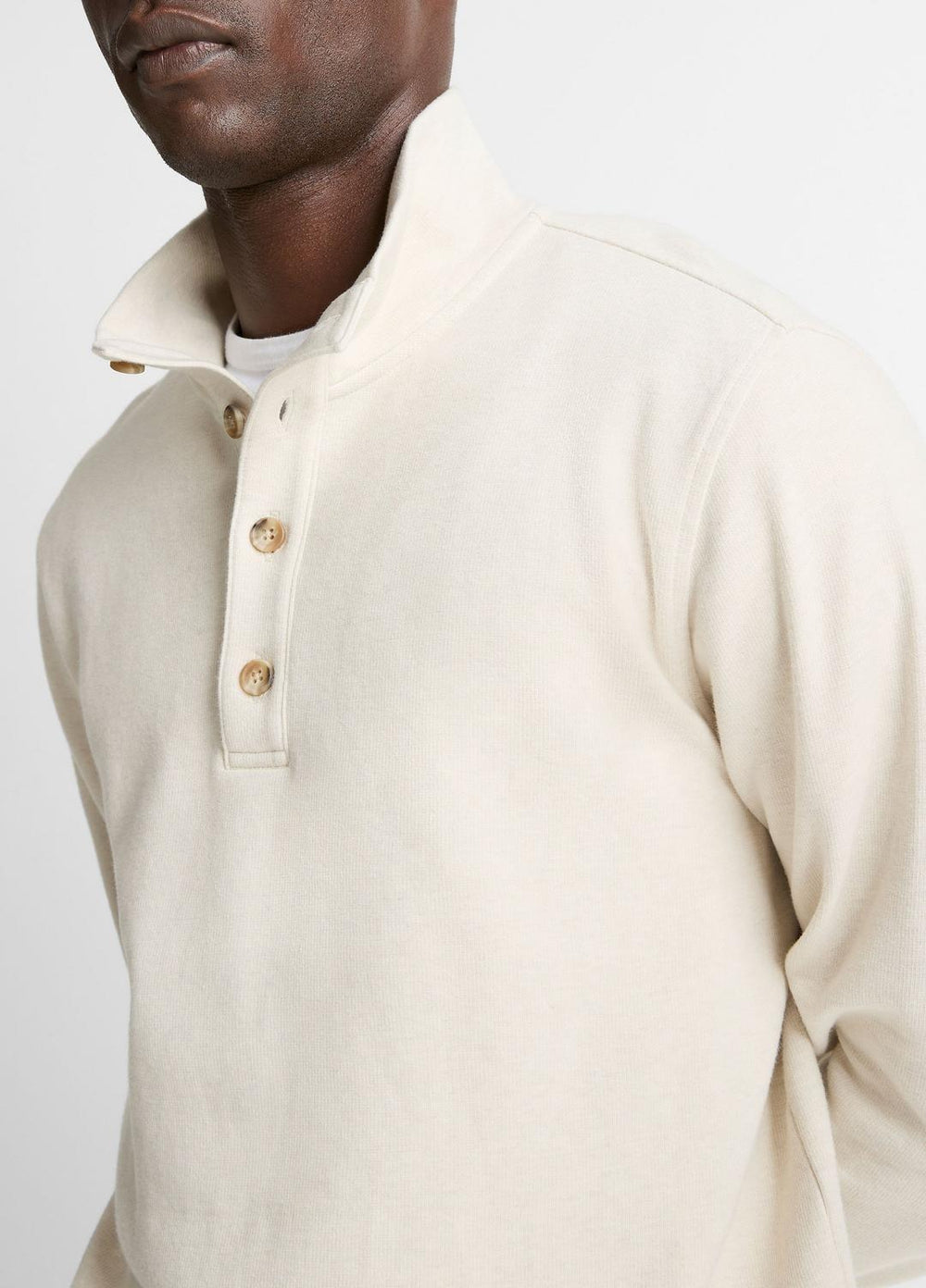 Cotton Button Mock-Neck Pullover in Sweatshirts & Hoodies | Vince outlet