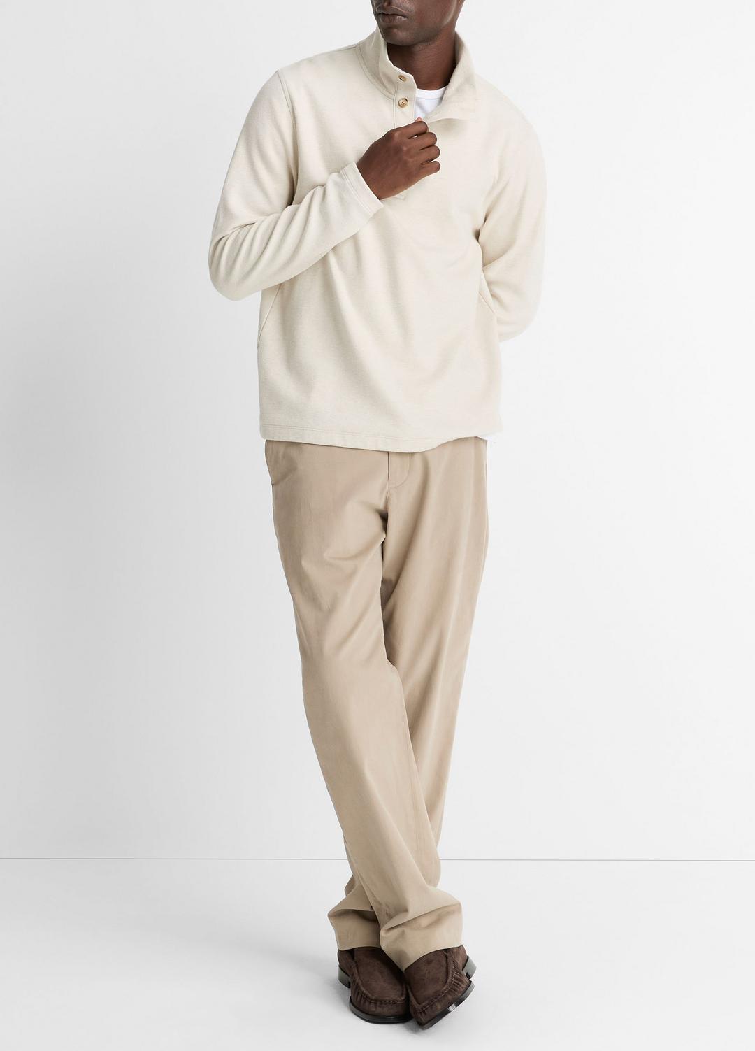 Cotton Button Mock-Neck Pullover in Sweatshirts & Hoodies | Vince outlet