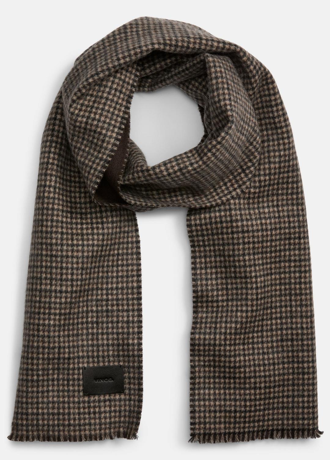 Double-Face Houndstooth Wool-Cashmere Scarf in Scarves & Hats | Vince discount