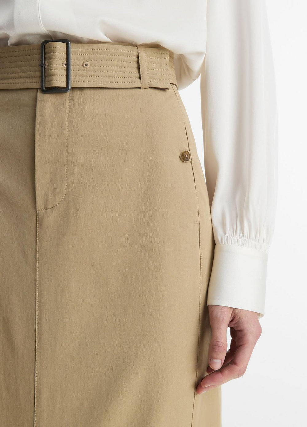 Cotton Trench Pencil Skirt in Dresses & Skirts | Vince US