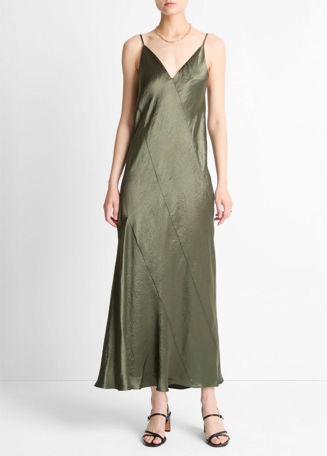 Paneled Satin Bias Slip Dress in Dresses & Skirts | Vince discount