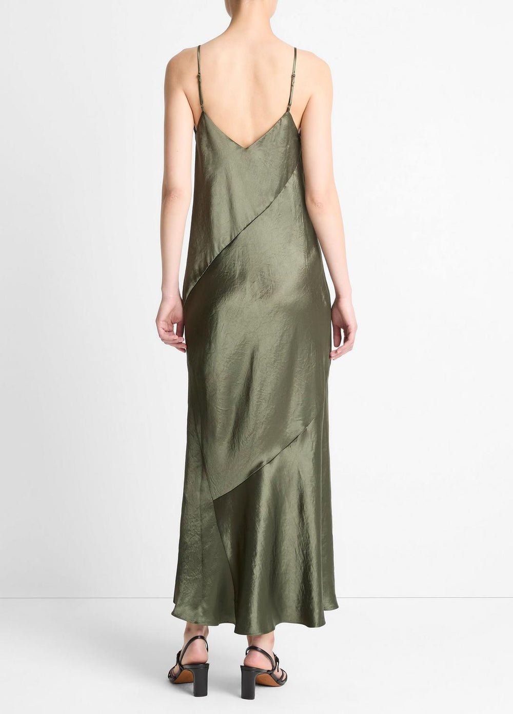 Paneled Satin Bias Slip Dress in Dresses & Skirts | Vince discount