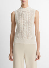 Cable Cotton-Blend Double-Layer Shell in Sweaters | Vince for sale