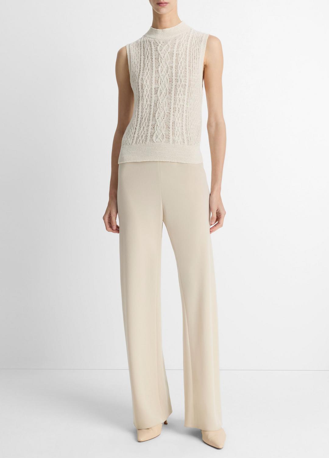 Cable Cotton-Blend Double-Layer Shell in Sweaters | Vince for sale