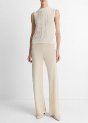 Cable Cotton-Blend Double-Layer Shell in Sweaters | Vince for sale