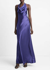 Satin Cowl-Neck Maxi Dress in Dresses & Skirts | Vince Online