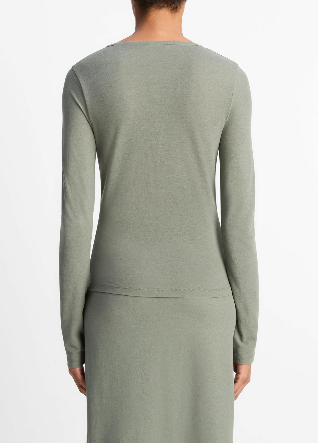 Cotton Crepe Jersey Cardigan in Shirts & Tees | Vince discount