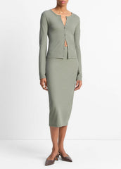 Cotton Crepe Jersey Cardigan in Shirts & Tees | Vince discount