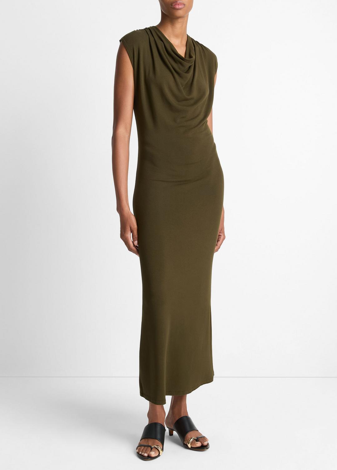 Jersey Draped Cowl-Neck Dress in Dresses & Skirts | Vince near me