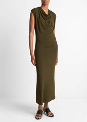 Jersey Draped Cowl-Neck Dress in Dresses & Skirts | Vince near me