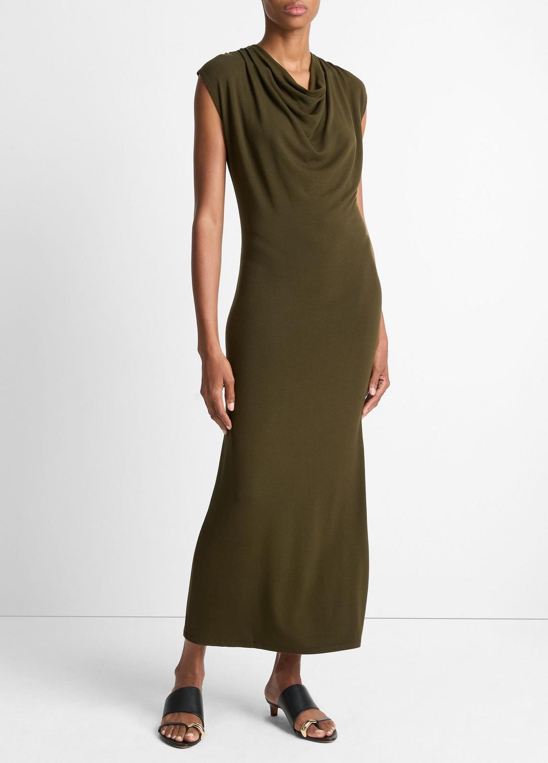 Jersey Draped Cowl-Neck Dress in Dresses & Skirts | Vince near me