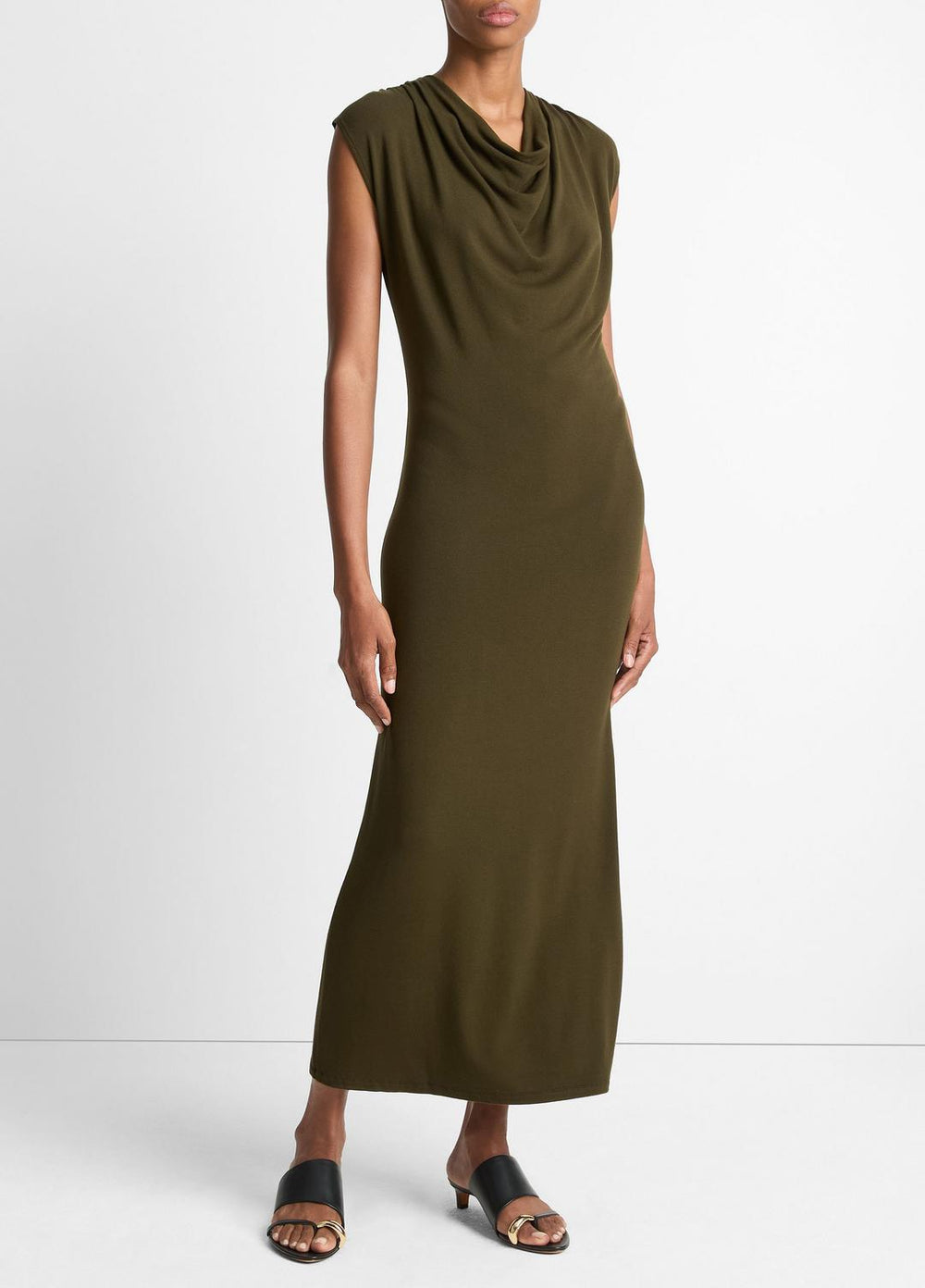 Jersey Draped Cowl-Neck Dress in Dresses & Skirts | Vince near me