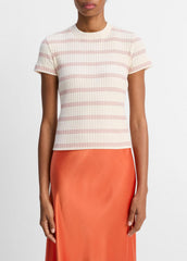 Striped Ribbed Cotton-Blend Top in Shirts & Tees | Vince outlet