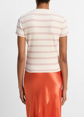 Striped Ribbed Cotton-Blend Top in Shirts & Tees | Vince outlet