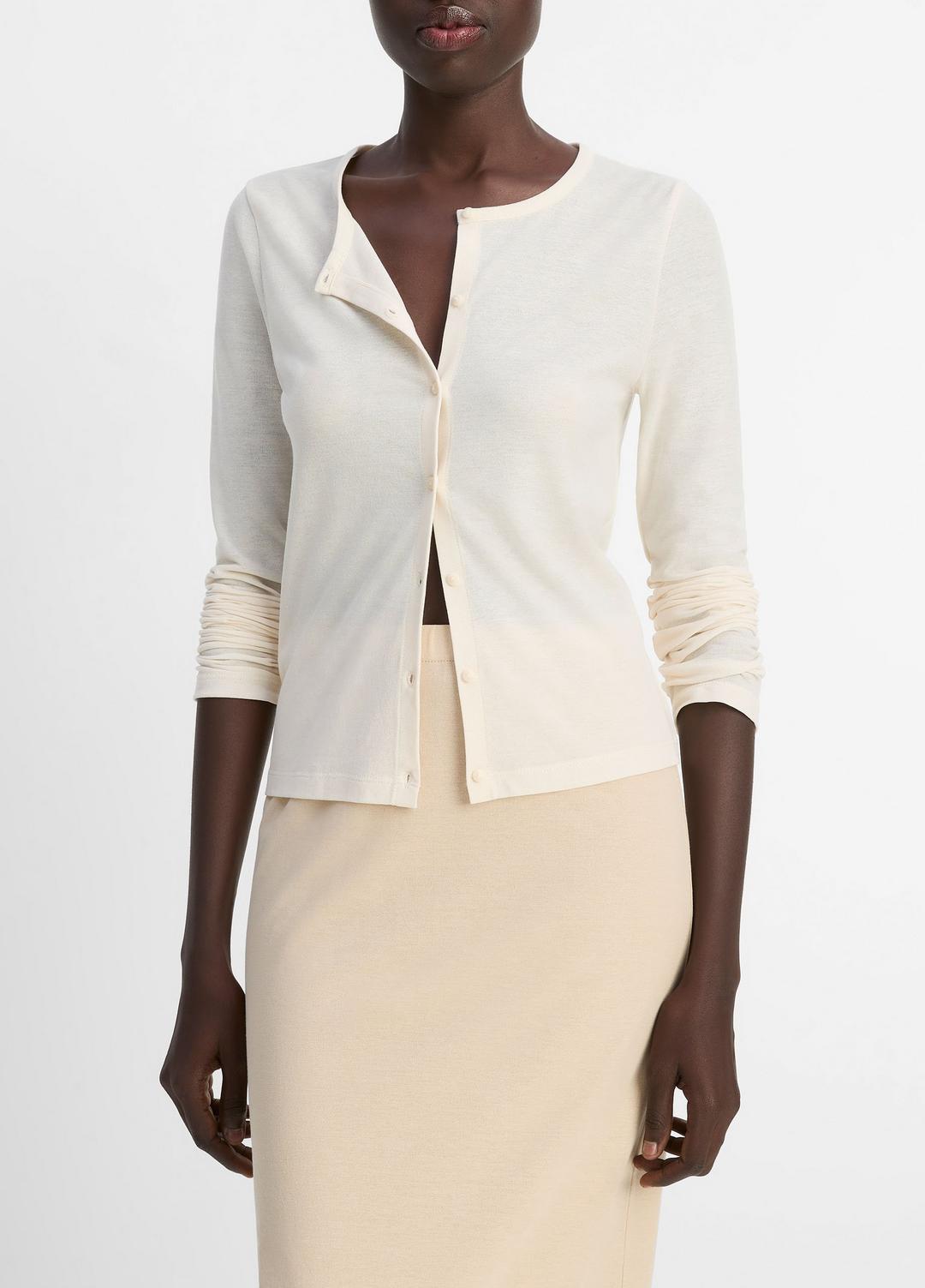 Cotton Crepe Jersey Cardigan in Shirts & Tees | Vince for sale