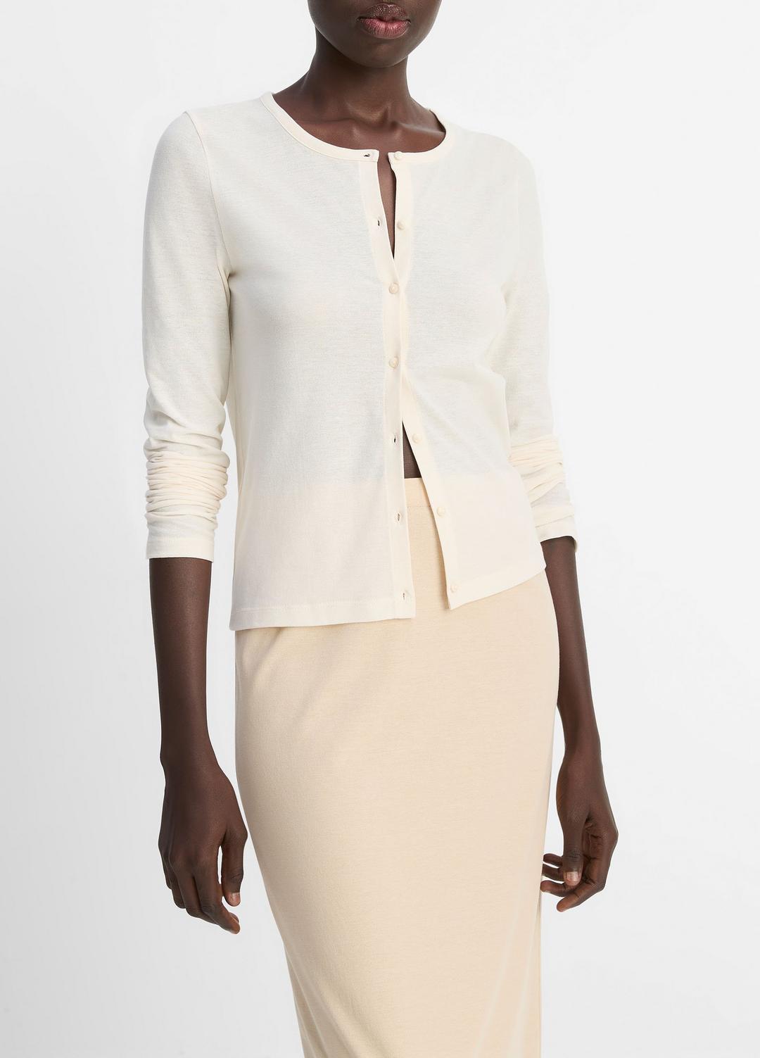 Cotton Crepe Jersey Cardigan in Shirts & Tees | Vince for sale