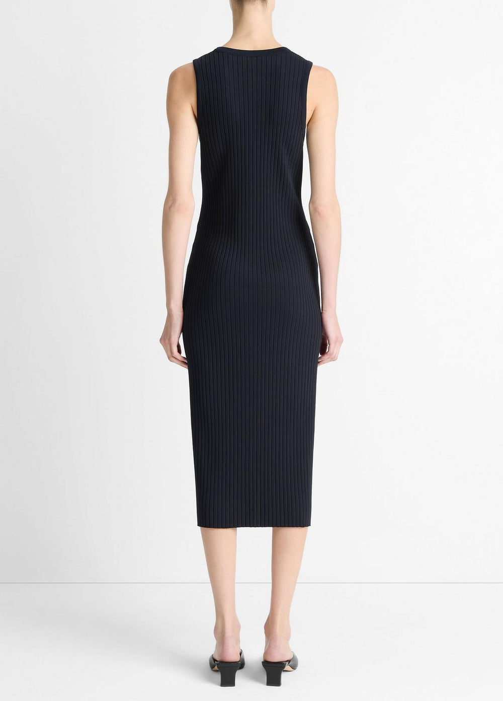 Ribbed Cotton-Blend Button-Front Dress in Dresses & Skirts | Vince on sale