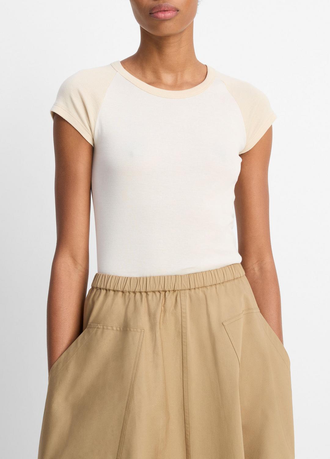 Colorblock Pima Cotton Raglan T-Shirt in Shirts & Tees | Vince US