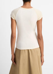 Colorblock Pima Cotton Raglan T-Shirt in Shirts & Tees | Vince US