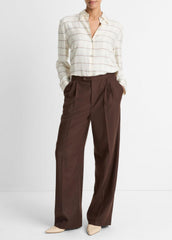 Checked Plaid Button-Front Shirt in Shirts & Tees | Vince for sale